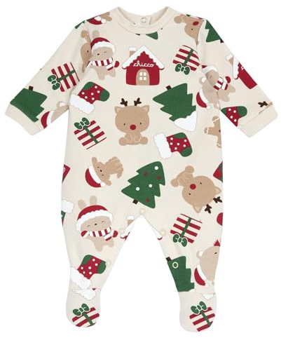 Chicco, Tutina Natale Neonato e Neonata in Morbido Tessuto, Idee Regalo Neonato Natale, Abbigliamento Bambino e Bambina 0-24 Mesi, Designed in Italy
