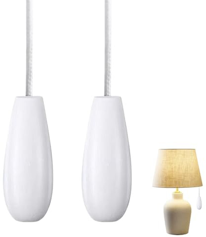 Rebucina 2PC Bathroom Light Pull Handle with 150cm Cord for Fans, Chandeliers - Safe to Enhance Décor