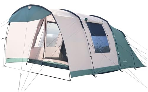 Skandika Tunnelzelt Hafslo 4 Sleeper Protect | Zelt für Camping, 4 Personen, wasserdicht, eingenähter Zeltboden, mit 5000 mm Wassersäule, Vorzelt und dunkler Schlafkabine | Zelte, Familienzelt