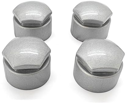 Partsdealers Locking Wheel Nut Covers - 23mm Locking Suitable for BMW - Durable Bolt Covers Caps 4x Glossy Alloy Grey Metallic