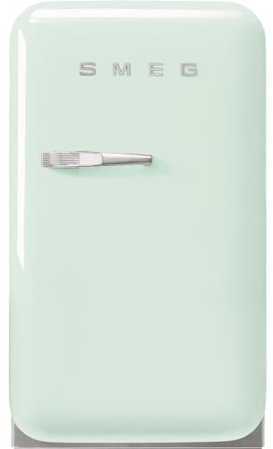 Smeg, FAB5RPG6 Réfrigérateur Minibar Vintage une Porte, 34L, Charnières à Droite, Froid Statique, 2 Clayettes Réglables, Porte-Bouteilles et Éclairage LED, H 72,5cm, Vert d'Eau