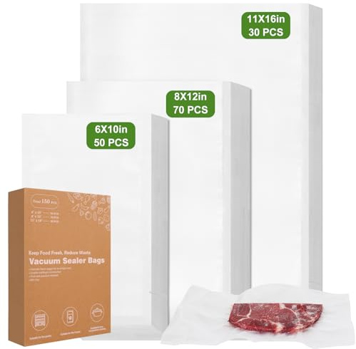 Vacuum Sealer Bags for Food Storage, 150pcs Precut Pint, Quart & Gallon