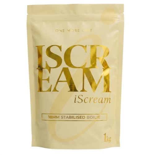 OMC iScream Stabilised Boilies 1kg - Carp Bait 10mm, 14mm & 18mm | High Attract Bait with Tiger Nut, Peanut and Milk Proteins - No Freezer Needed, 1kg Bag
