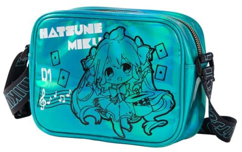 Zhongkaihua Miku anime förtjusande tryck Miku student handväska, cosplay lätt och trendig stor kapacitet axelväska crossbody väska, Miku, 22cm x 16cm x 6.5cm