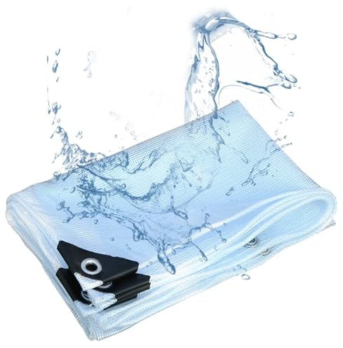 330cm x 600cm Heavy Duty Clear TarpaulinWaterproof 250GSM Plastic Cover for Garden Furniture Sheds & Camping Ground SheetsMultipurpose Tarp