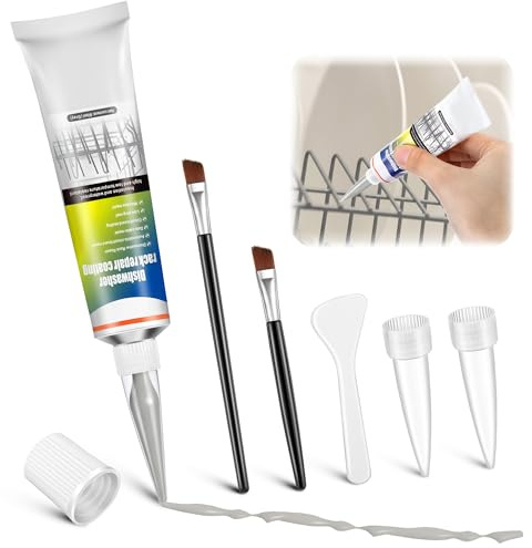 Avenuebool 1.7oz Dishwasher Rack Repair Coating, Grey Dishwasher Vinyl Rack Rust Touch Up Paint Kit, Insulation and Waterproof, High and Low Temperature Resistant