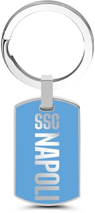 Clondo Portachiavi SSC Napoli in Acciaio Inossidabile – Prodotto Ufficiale Calcio – Gadget Elegante e Resistente con Logo SSCN – Idea Regalo per Tifosi Azzurri