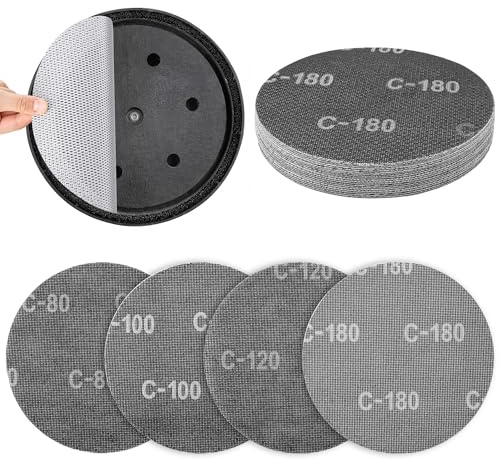 20 Stück Schleifgitter Ø 225mm Klett, K80 K100 K120 K180 Schleifscheiben | Netzstaubfrei Schleifnetz Staubfrei für Deckenschleifer, Trockenbauschleifer, Langhalsschleifer, Wandschleifer Schleifgiraffe