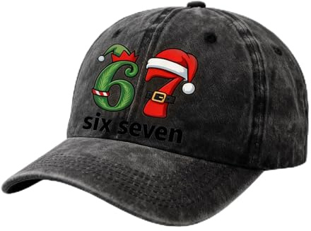 kinrguiyuez 67 julbaseballhattar, justerbar tryckt retro basebollkeps, unisex ledig keps, rolig design perfekt semesterfesttillbehör för golf cykling fiske sol pappa mamma ungdom