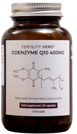 Fertility Hero CoQ10 400mg | High Dose Naturally Fermented Ubiquinone | Egg Quality & IVF Support | Mitochondrial Support | 60 Capsules | 30-Day Supply