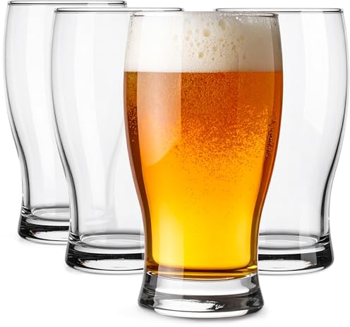 Glasmark KROSNO 1992 ölglas glas set om 4 330 ml – klassiska ölglas för Pils lager – diskmaskinssäkra – för gastronomi och hushåll