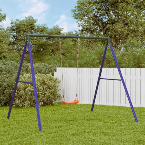 Kaloriko Juego de columpio con columpio, estructura de acero lacado, soporta hasta 50 kg, 156 x 185 x 185 cm, para niños de 3 a 10 años, jardín exterior, con asiento ajustable, versátil para parque