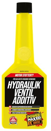 Power Maxed Aditivo para golpeador hidráulico de 325 ml, contra chasquidos y motor inquieto, reduce el ruido y el desgaste, aditivo de aceite de motor para gasolina y diésel
