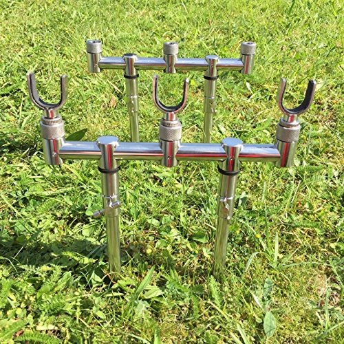 New Goal Post - Juego de 4 palos de billar (20-35 cm, incluye 3 soportes para pesca de carpa)
