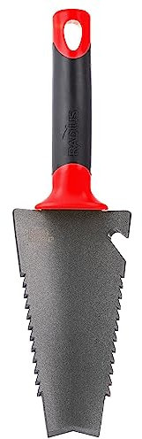 Radius Garden 17011 Root Slayer Carbon Stahl Hand Schaufel und Halfter rot
