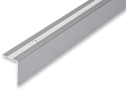 NALine® Treppenkantenprofil 30 x 42 x 900 mm Treppenwinkel silberfarben gebohrt inkl. Montageset Treppenkantenprofil Alu Winkel