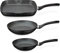 GSW Set di 3 padelle Gourmet in Granito, Alluminio, plastica, Nero