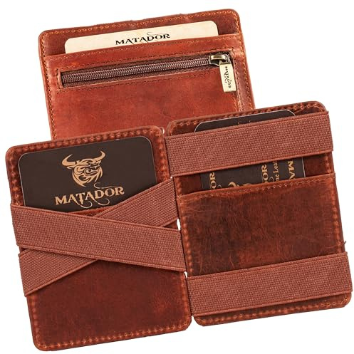 Matador Magic Wallet CC-66, Marron/style antique, 10x7x1 CM, Vintage