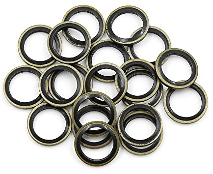 sourcing map Ölablassschrauben Dichtringe 20Stk. 14mm ID 20mm AD | Aluminiumlegierung, Für Die Meisten Autos, Dichtungen Für Ablassschraube, Dicke 2mm, Ideal Für Ölfilterwechsel