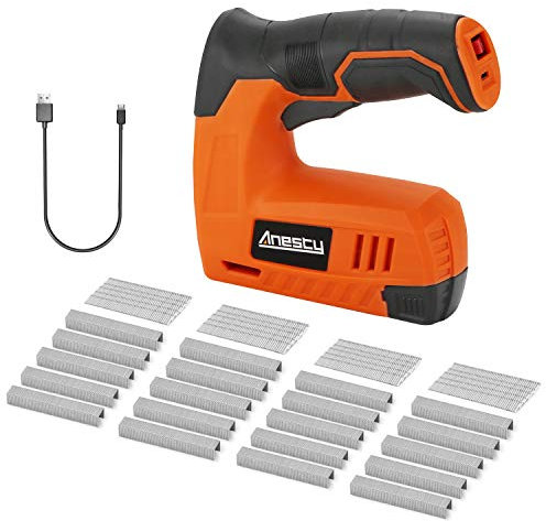 Cordless Staple Gun, 2in1 Electric Stapler & Nailer, Rechargeable Stapler/Tacker, with 2000pcs 10mm Nails and 2000pcs 10mm Staples [Small, Lightweight, Compact]