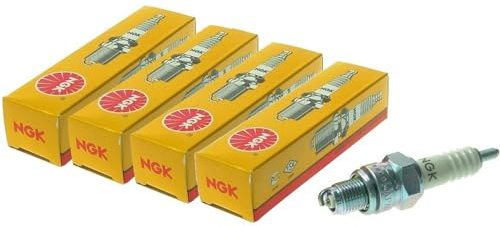 4x NGK CR9E Zündkerzen 6263, 10 mm Gewinde, kompatibel mit Gilera, Bimota | Set mit 4 Zündkerzen, Typ CR9E, Schlüsselweite 16 mm, Gewinde 10 × 19 mm, Elektrodenabstand 0,8 mm, entstört 5 kOhm, Nr. 6263