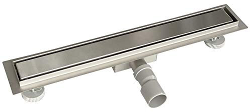 Acezanble Caniveau de Douche Italienne en Acier Inox Siphon Sol d'évacuation pour Salle de Bain Rectangulaire à Carreler 90 cm