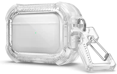 Dexnor Compatibile con Airpods Pro (2019) Custodia protettiva trasparente in PC e silicone [LED visibile] [Supporta la ricarica wireless] 360 pelle completa per donne e ragazze (trasparente)