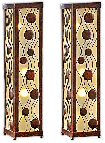 HAC24 2er Set LED Solar Säule Gartendeko Dekosäule 53 cm Solarlampe Gartenleuchte Metall Garten Deko Leuchte Gartensäule Wegeleuchte