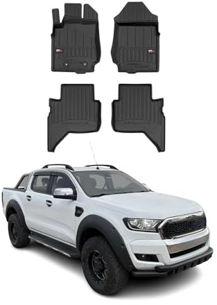 OMAC Fußmatten für Ford Ranger 2011-2023 TPE | Premium, Automatten, Gummimatten, Allwetter, fahrzeugspezifisches Produkt, 3D-Passform, Antirutsch, wasserdicht