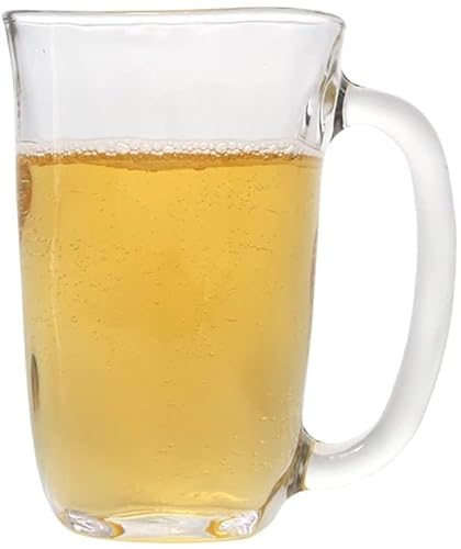 Vasos de Cerveza Vasos de Cerveza clásicos con Asas Jarras de Cerveza Copa de Cerveza Transparente congelable Base Pesada Diversión Entretenimiento Cristalería Bebida Durable