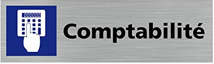 Signalétique.biz France - Plaque de porte COMPTABILITE (Q0225) - 170 X 50 mm - Plaque aluminium brossé de 2mm