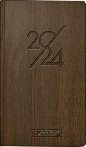 BRUNNEN Wochenkalender Kompagnon „Nature“ Modell 756 2024 2 Seiten = 1 Woche Blattgröße 8,7 x 15,3 cm braun