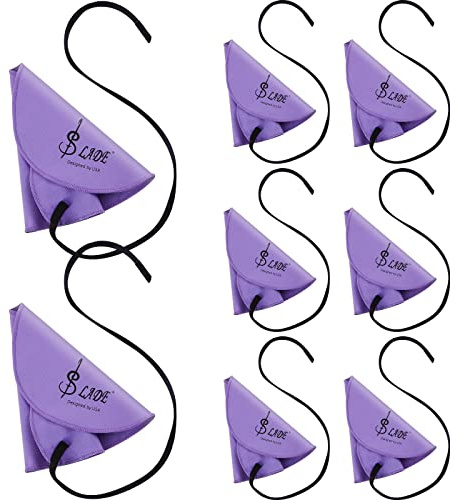 Yinder 8 Pcs Clarinet Swab Cloth Clarinet Cleaner Cleaning Cloth Swab for Inside Tube Suitable Piccolo Flute Sax Saxophone (Purple)