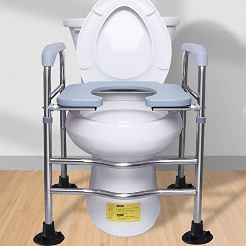 Erhöhter Toilettensitz für ältere Menschen, Sicherheitshilfen für Badezimmerständer für ältere Erwachsene, mit Höhenverstellung, bis zu 330 lbs