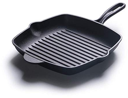 OQHAIR Casseroles et poêles de Cuisine Poêle à Griller carrée en Fonte Poêle carrée/friteuse sans Graisse pour plaques à gaz, à Induction et électriques Fry Steak BBQ Poêle à Frire, poêle