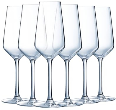 Luminarc - Collection Vinetis - 6 Flûtes 23 cl - Design moderne et élégant - Fabriquées en France - Emballage renforcé