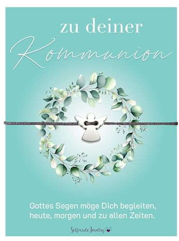 Selfmade Jewelry Armband auf Kommunionkarte als Kommunion Geschenk Mädchen Junge Erstkommunion - handgemacht in Deutschland