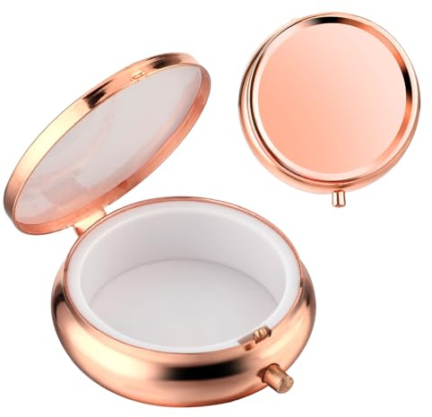 Sibba Tragbare Pillendose Medikamenten-Pillenetui multifunktionale Feuchtigkeitsbeständige Reise-Pillendose für Handtasche Tasche Metall Medizin Pillen Organizer-Box Vitamine Fischöl Tablettendose