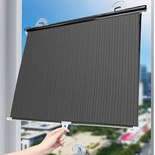 Saugnapfes Blackout Rollo,Fenster Sonnenschutz Verdunkelungsrollo,Thermo Rollos Temporäre Jalousien,Für Auto Büro Küche Ohne Bohren Wide Range of Uses