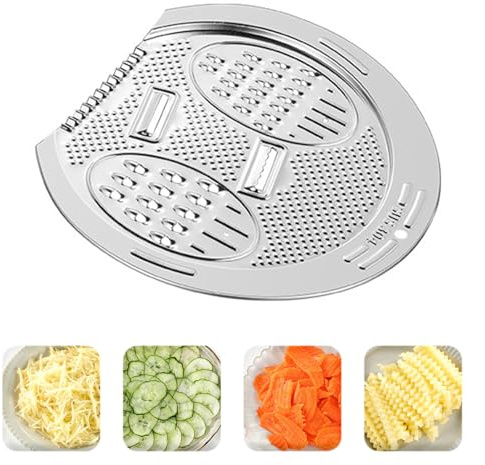 Rallador plano de acero inoxidable para rejilla fina, mediana y gruesa, y rebanado, rallador de queso vegetal con recipiente, uso con cuenco colador de lavadora de arroz de DOPMEP, apto para