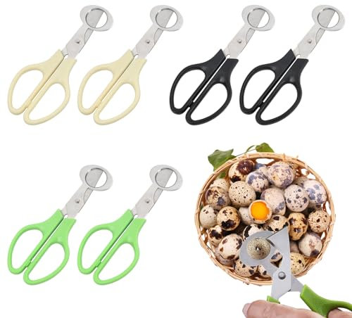 Dokeno Lot de 6 Ciseaux à Oeufs de Caille, Coupe-Coquille d'Oeuf, Ciseaux à Œufs en Acier Inoxydable, Coupe-œufs de Pigeon Oeuf Shell Cutter Ouvre-Coquille d'Oeuf pour Maison, Cuisine