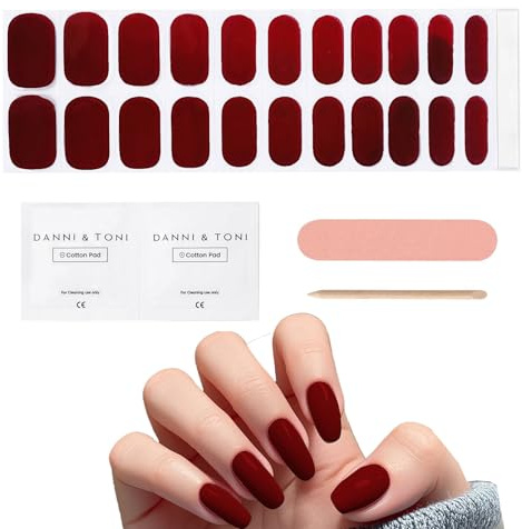 22 st Gel nagellackssticker, självhäftande nagelfolie, Gel-remsor Full Wraps-sticker med nagelfil och pinne för kvinnors dekoration