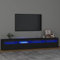 Capwee Mobile Porta TV 240 cm Mobile Porta TV Moderno con Luci LED Mobile TV Soggiorno 240 cm Mobiletto Televisore in Legno-Nero-240 cm