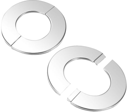 M METERXITY 2-Pack Brida De Pared Partida Placa Escudete Redonda Cubiertas | De Fontanería Autoadhesivas, De Acero Inoxidable 304, Para Tubería De 1.3 Pulgadas/32mm, Para Tubería De Agua/Grifo
