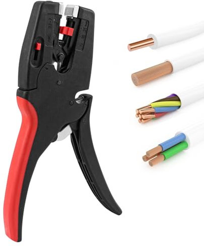 Abitzon Alicates pelacables automáticos, pelacables con mandíbulas autoajustables, alicates pelacables de cables, cortador de alambre multifuncional 0,03-10 mm², para electricidad, automoción