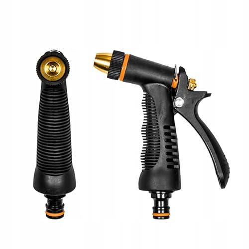 STYLIZER Gartenbrause mit 3-Funktionen Spritzdüse - Spritzpistole Gartenschlauch mit Ergonomischem Griff - Wasserbrause aus Metall - Wasserschlauch Spritze Garten - Messingdüse Regulierbar