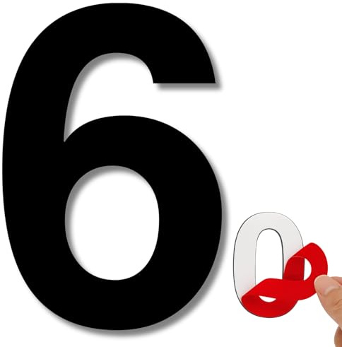 LEIASA | Numero Adesivo da Casa - 100 mm - Acciaio Inossidabile 304 - N° 6 - Numero per Appartamento/Hotel - Numerazione Porte - Numero Civico - Per Esterno e Interno - Numero 6 (6, 100 mm)