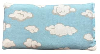 HOME COMFORT Rice & Lavender Microwavable Heating Pad-Reusable Moist Heat or Cold Therapy 10” X 5” (White Clouds)