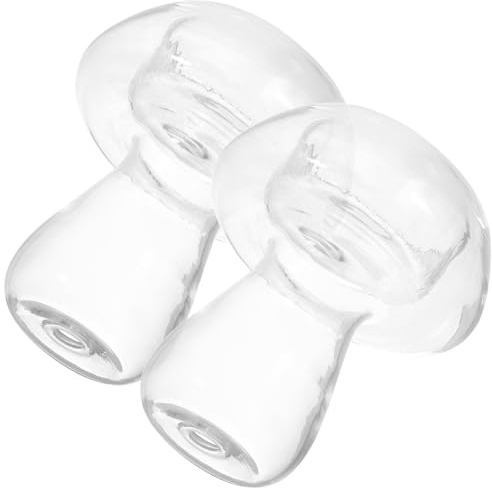 Cabilock Pilzförmiger Glaskerzenhalter 2 Stück Dekorative Votivkerzenständer aus Glas Wunderschön Gestaltet Mushroom Shaped Geeignet für Hochzeit und Neujahrsfeiern als Elegante