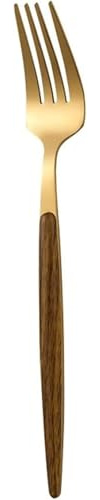 GUOXU Dessert Forks Simple Dinner Forks Wooden Handle Forks Durable Flatware Forks Table Forks Convenient Restaurant Kitchen Accessories Dinner Forks